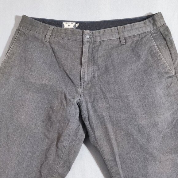 Volcom pants men's size 36X32 grey colour Vmonty straight lag Style# 11133S1 - Picture 2 of 14